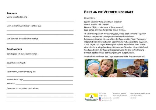 Brief an die Vertretungskraft 