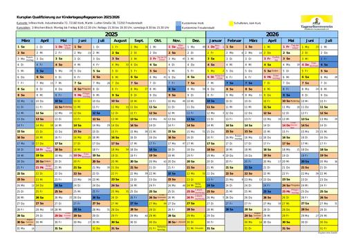 Terminübersicht Grundqualifizierung ab März 2025