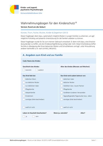 Wahrnehmungsbogen- Rund um die Geburt